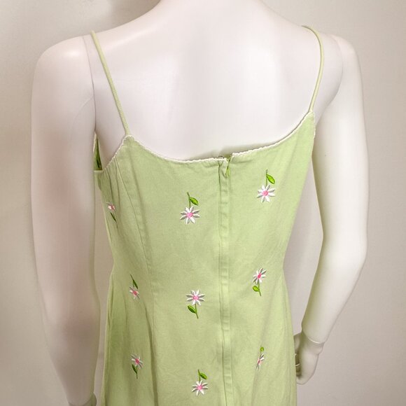 Lilly Pulitzer 90s Floral Embroidered Mini Summer Dress in Green Vintage Sz 10P - Picture 9 of 15